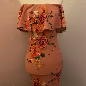 Off the shoulder body on dress